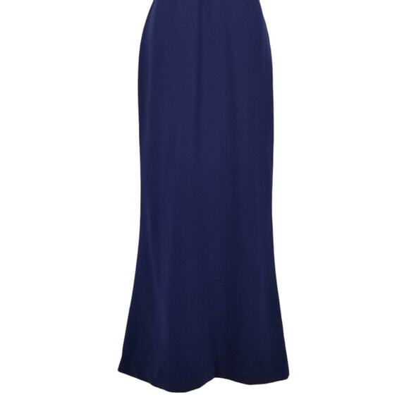 Rene Ruiz Collection Evening Dress 4 Sequins Off The Shoulder Column Navy Blue - Picture 13 of 16